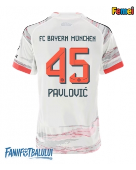 Bayern Munich Aleksandar Pavlovic #45 Tricou Fotbal Replică 2025-26 Femei Deplasare